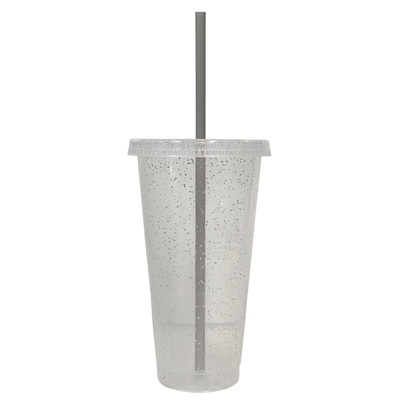 Vaso con popote 24oz glitter