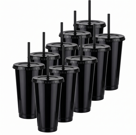 Vaso con popote 24oz sólidos Kupp en varios colores