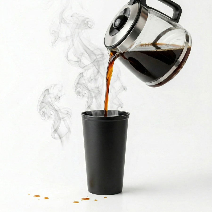 Vaso cafetero con cafe