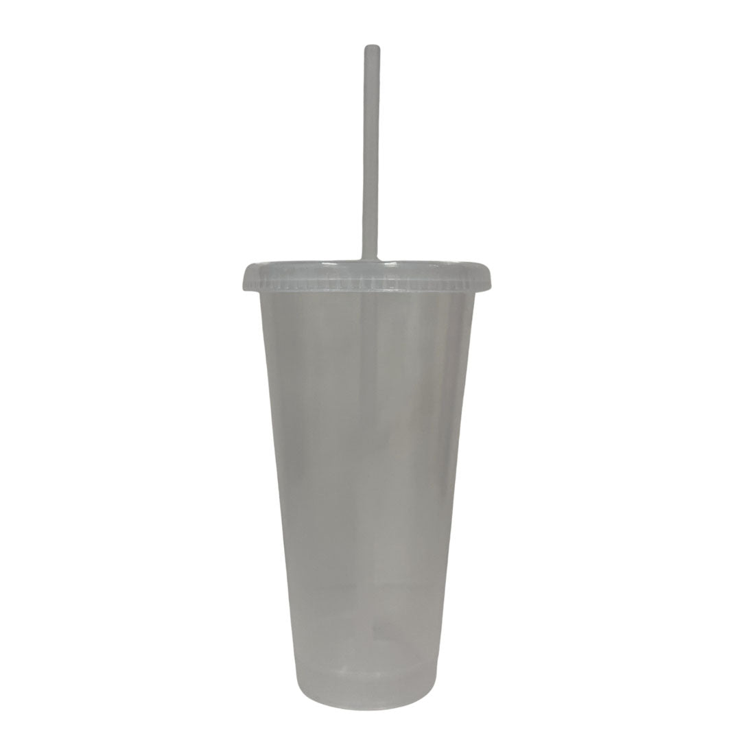 Vaso con tapa y popote 24 oz transparente – Kupp