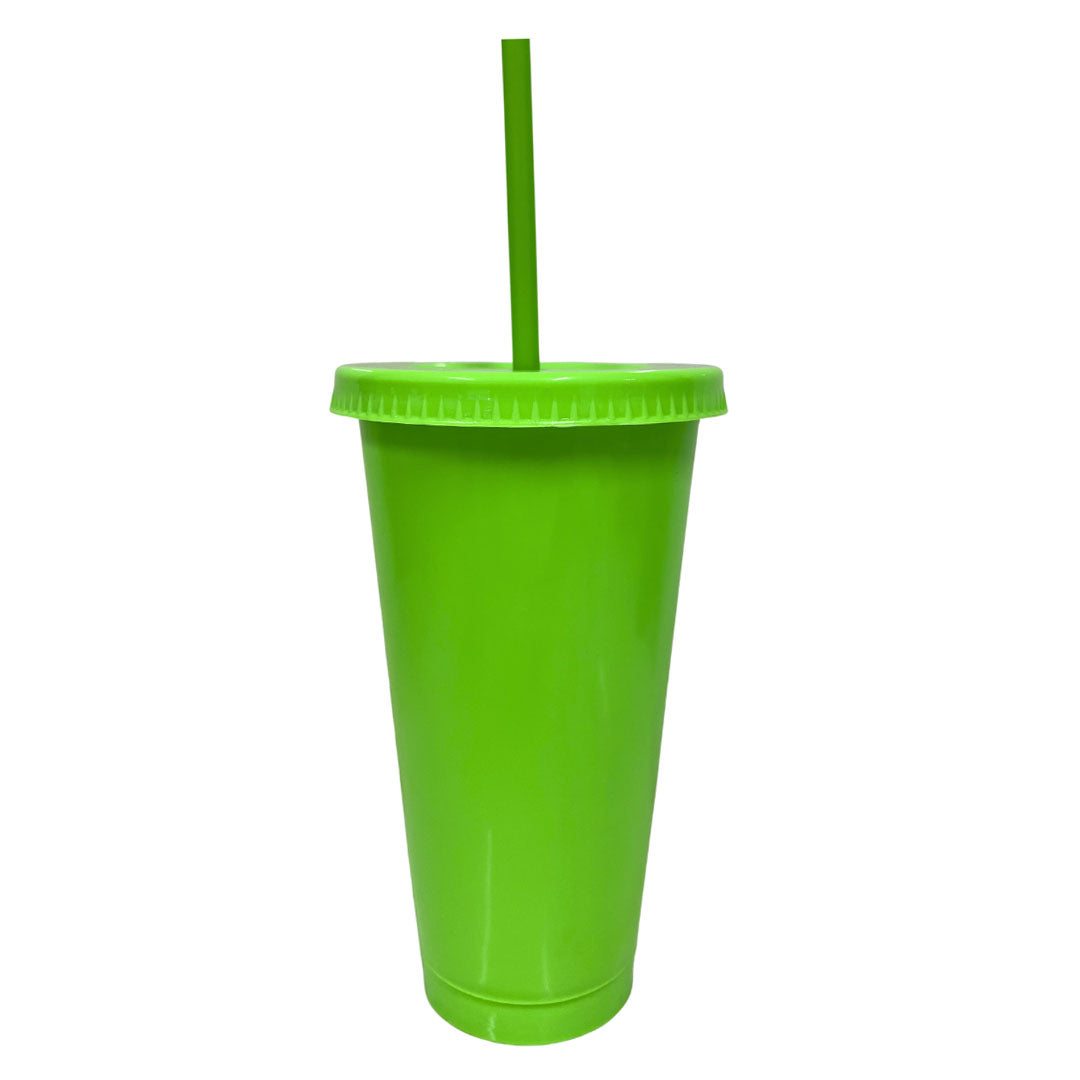 Vaso con tapa y popote 24 oz verde – Kupp