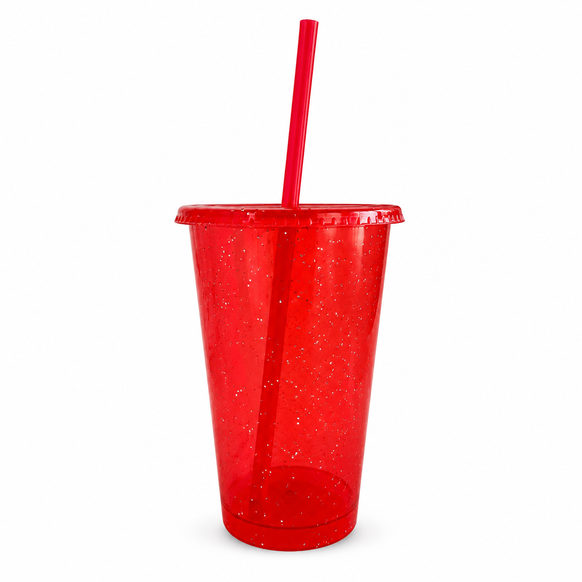 Vaso de plástico con popote 16 oz glitter – Kupp