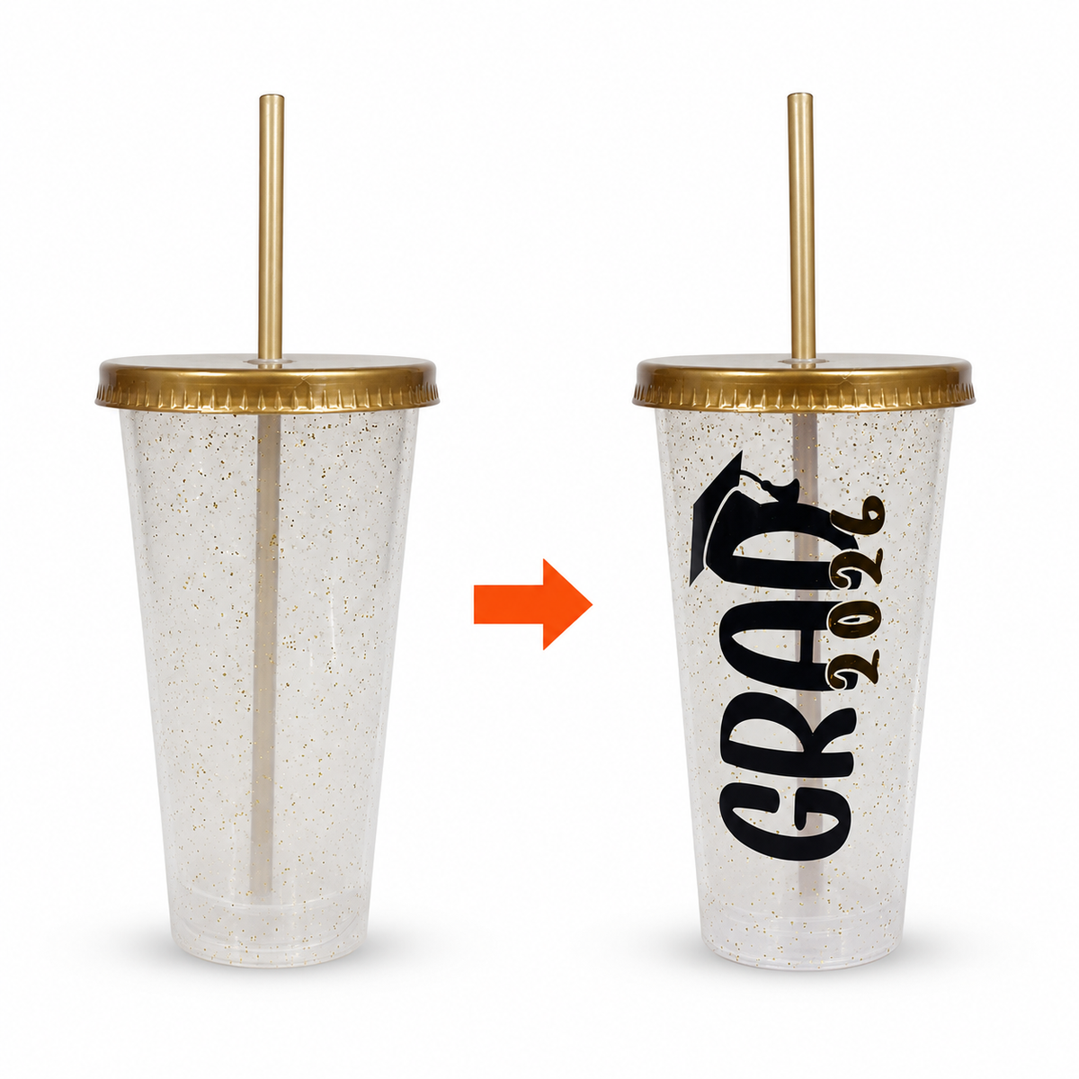 Vaso glitter 24 oz reutilizable para personalizar – Kupp